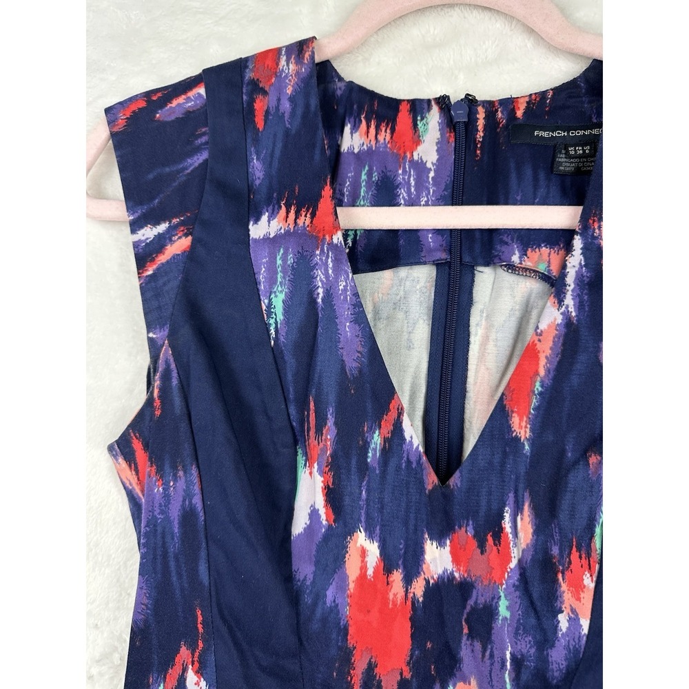 French Connection Womens Navy Blue Sleeveless Above The Knee Sheath Dress 6 - Picture 9 of 13